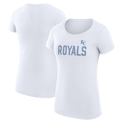 Kansas City Royals G-III 4Her by Carl Banks Women's Super-Slim Fit Lightweight Dot Print T-Shirt - White