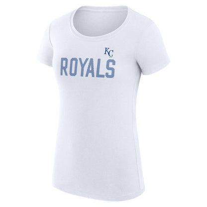 Kansas City Royals G-III 4Her by Carl Banks Women's Super-Slim Fit Lightweight Dot Print T-Shirt - White