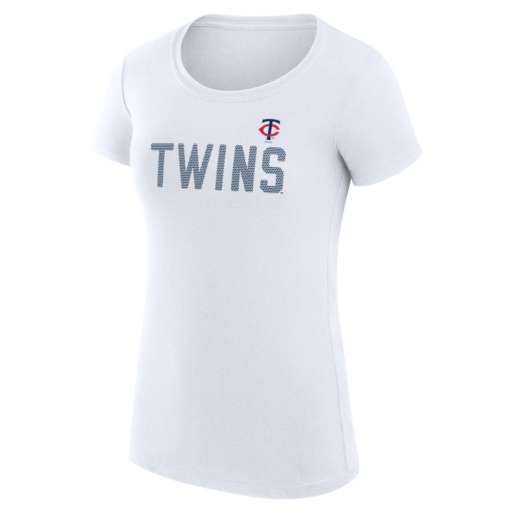 Minnesota Twins G-III 4Her by Carl Banks Women's Super-Slim Fit Lightweight Dot Print T-Shirt - White