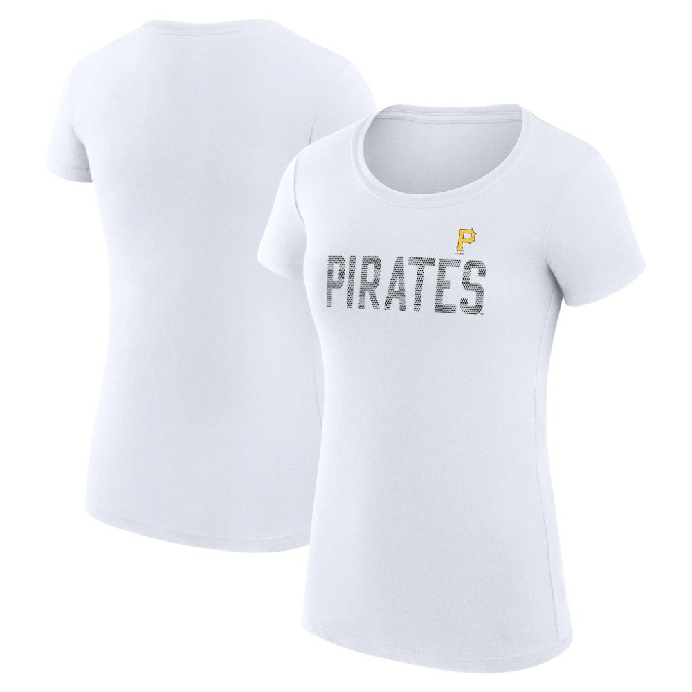 Pittsburgh Pirates G-III 4Her by Carl Banks Women's Super-Slim Fit Lightweight Dot Print T-Shirt - White