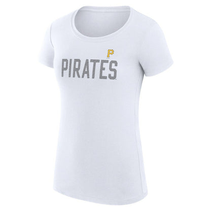 Pittsburgh Pirates G-III 4Her by Carl Banks Women's Super-Slim Fit Lightweight Dot Print T-Shirt - White