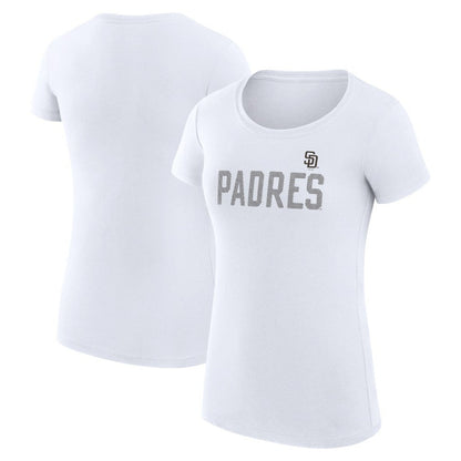 San Diego Padres G-III 4Her by Carl Banks Women's Super-Slim Fit Lightweight Dot Print T-Shirt - White