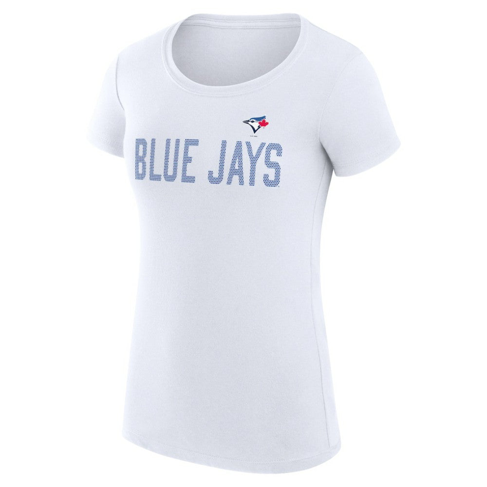Toronto Blue Jays G-III 4Her by Carl Banks Women's Super-Slim Fit Lightweight Dot Print T-Shirt - White
