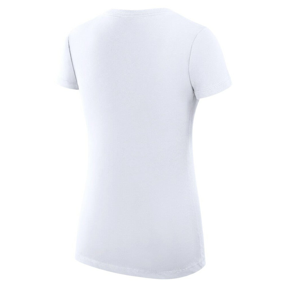 Miami Marlins G-III 4Her by Carl Banks Women's Super-Slim Fit Lightweight Dot Print V-Neck T-Shirt - White