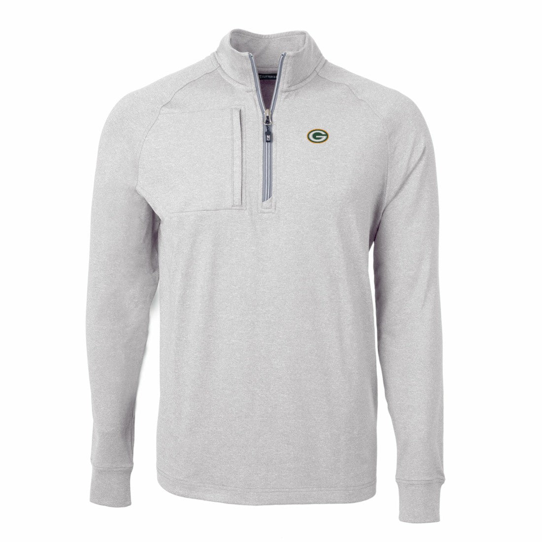 Green Bay Packers Cutter & Buck Big & Tall Adapt Eco Knit Quarter-Zip Pullover Top - Heather Gray cheap