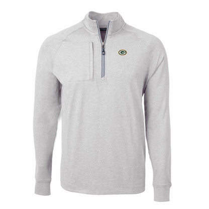 Green Bay Packers Cutter & Buck Big & Tall Adapt Eco Knit Quarter-Zip Pullover Top - Heather Gray cheap