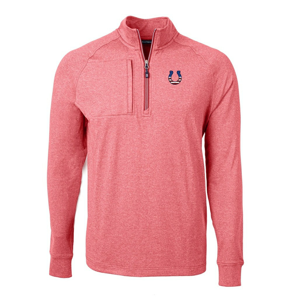 Indianapolis Colts Cutter & Buck Big & Tall Adapt Eco Knit Quarter-Zip Pullover Top - Heather Red sale
