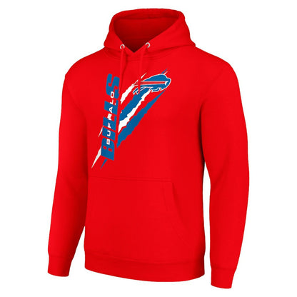 Buffalo Bills Starter Unisex Color Scratch Fleece Pullover Hoodie - Red online