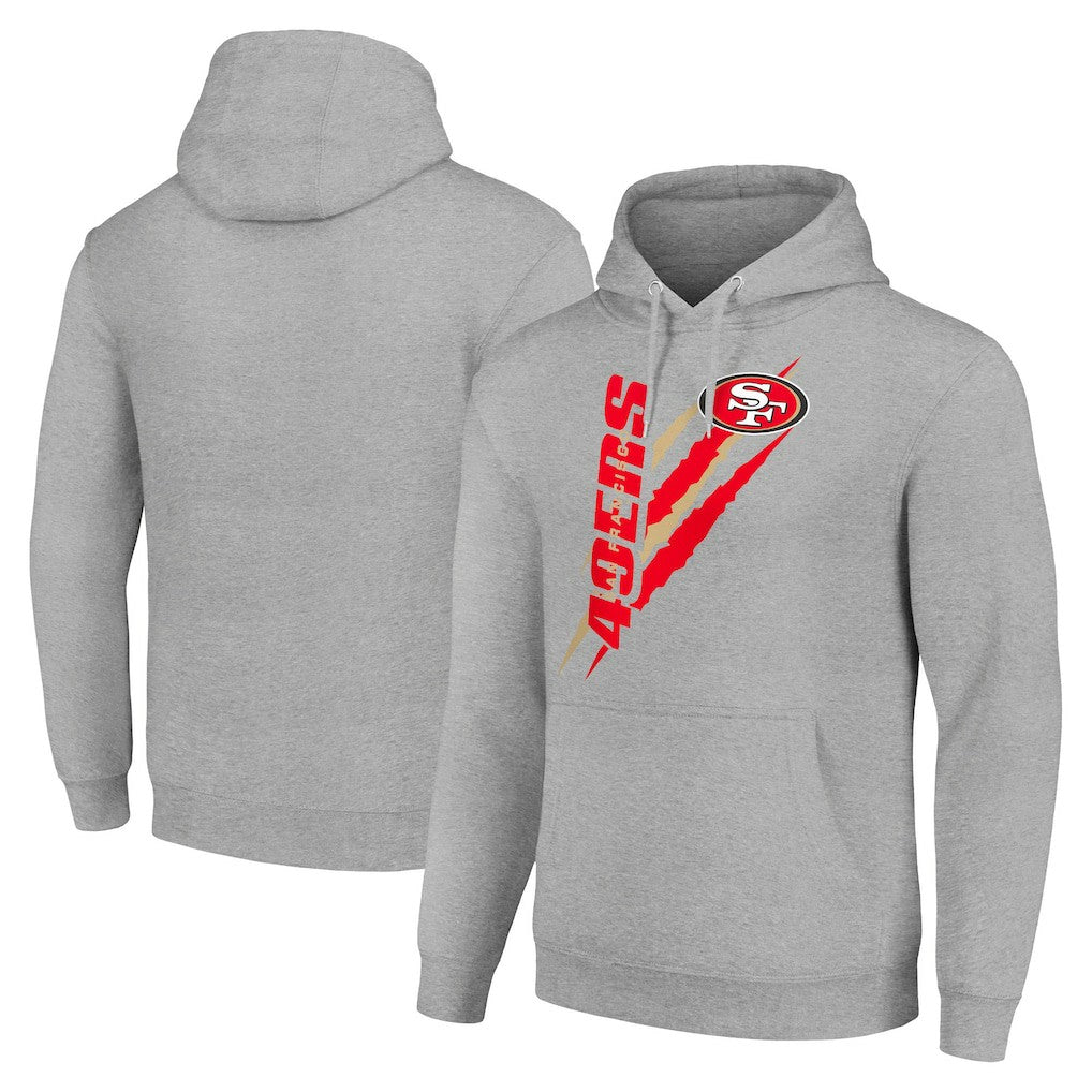San Francisco 49ers Starter Unisex Color Scratch Fleece Pullover Hoodie - Heather Gray for sale