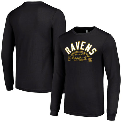 Baltimore Ravens Starter Half Ball Team Long Sleeve T-Shirt - Black for sale