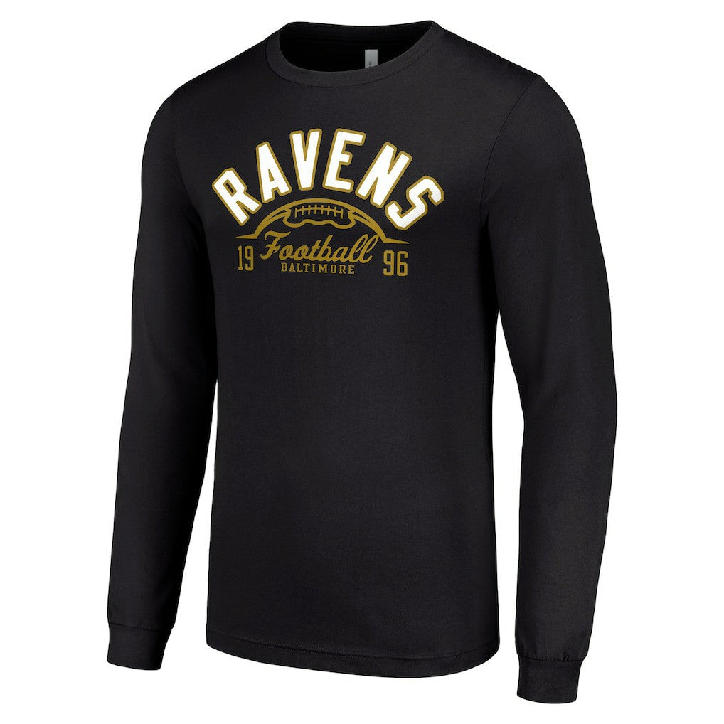 Baltimore Ravens Starter Half Ball Team Long Sleeve T-Shirt - Black for sale