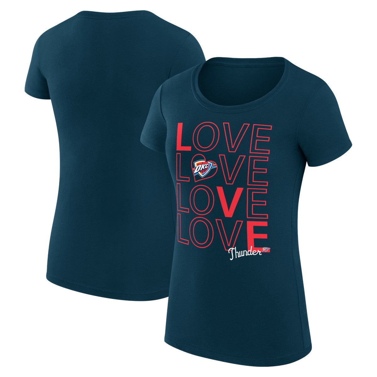 Oklahoma City Thunder G-III 4Her by Carl Banks Women's Super-Slim Fit Lightweight Basketball Love T-Shirt - Navy outlet