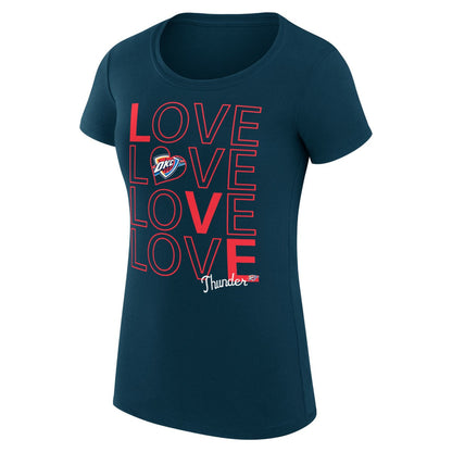 Oklahoma City Thunder G-III 4Her by Carl Banks Women's Super-Slim Fit Lightweight Basketball Love T-Shirt - Navy outlet