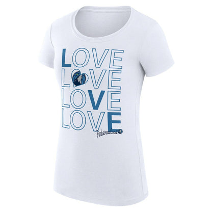 Minnesota Timberwolves G-III 4Her by Carl Banks Women's Super-Slim Fit Lightweight Basketball Love T-Shirt - White sale