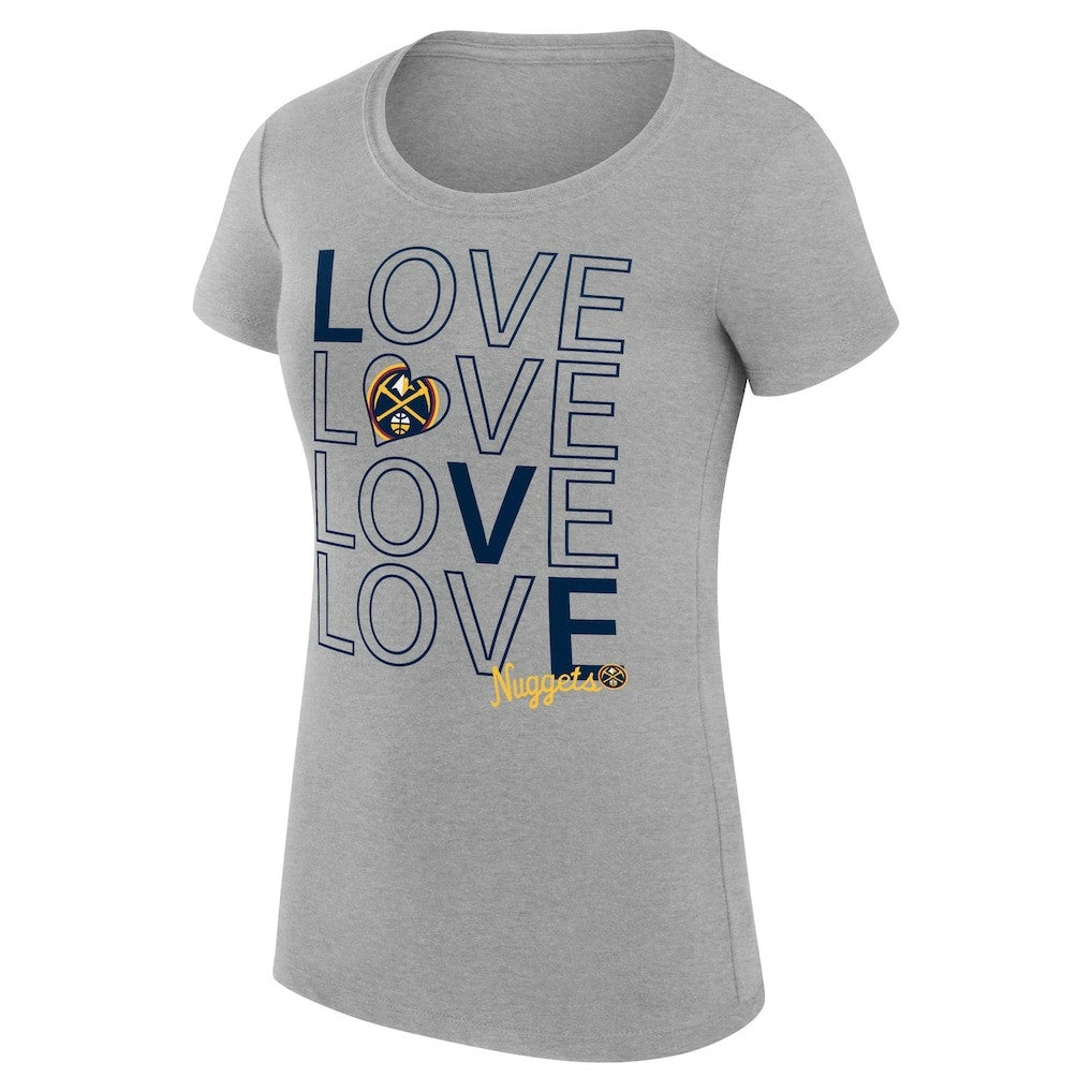 Denver Nuggets G-III 4Her by Carl Banks Women's Super-Slim Fit Lightweight Basketball Love T-Shirt sale - Heather Gray online