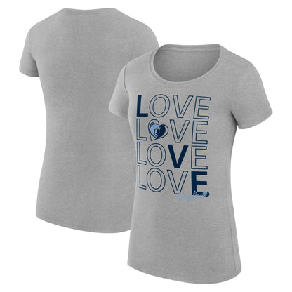 Memphis Grizzlies G-III 4Her by Carl Banks Women's Super-Slim Fit Lightweight Basketball Love T-Shirt - Heather Gray sale