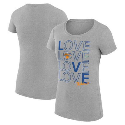 New York Knicks G-III 4Her by Carl Banks Women's Super-Slim Fit Lightweight Basketball Love T-Shirt - Heather Gray for sale