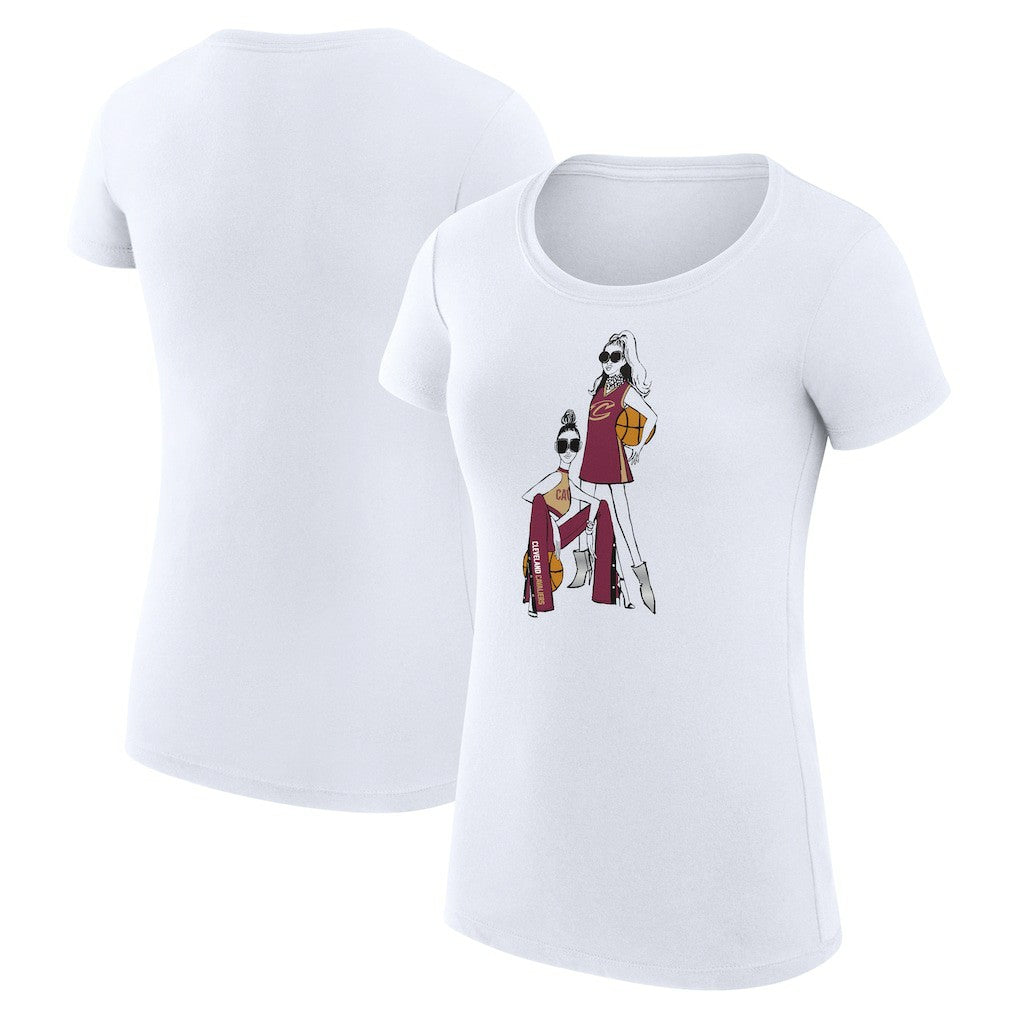 Cleveland Cavaliers G-III 4Her by Carl Banks Women's Super-Slim Fit Lightweight Basketball Girls T-Shirt sale - White discount