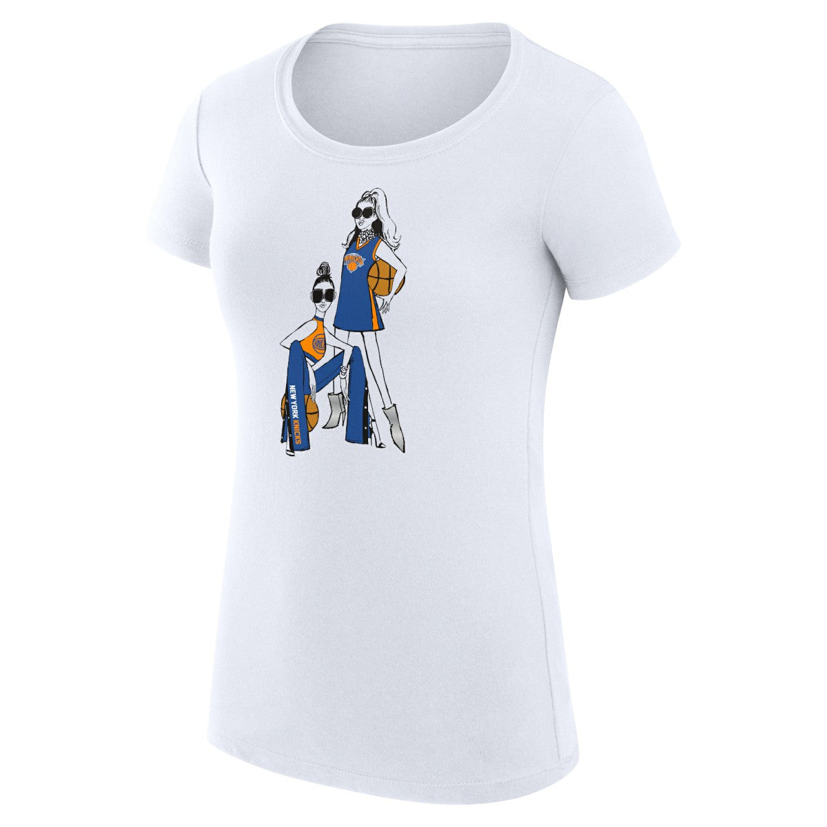 New York Knicks G-III 4Her by Carl Banks Women's Super-Slim Fit Lightweight Basketball Girls T-Shirt - White outlet