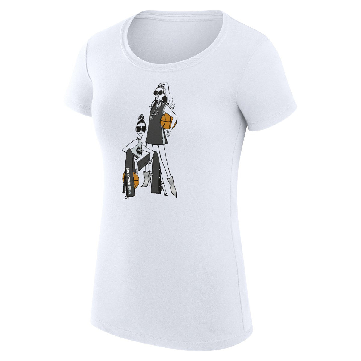 San Antonio Spurs G-III 4Her by Carl Banks Women's Super-Slim Fit Lightweight Basketball Girls T-Shirt - White for sale