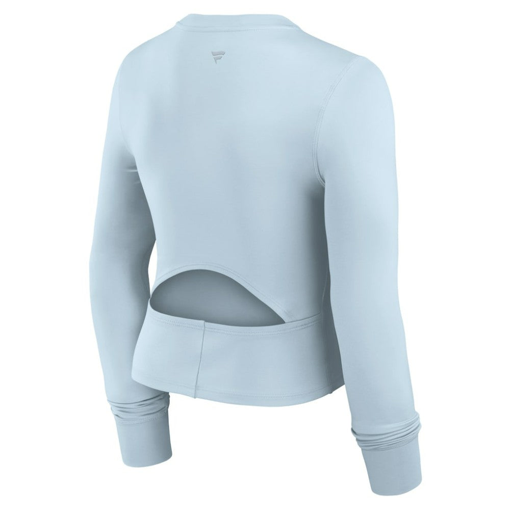 Atlanta Braves Women's Studio Fitted Long Sleeve Gym Top  - Light Blue