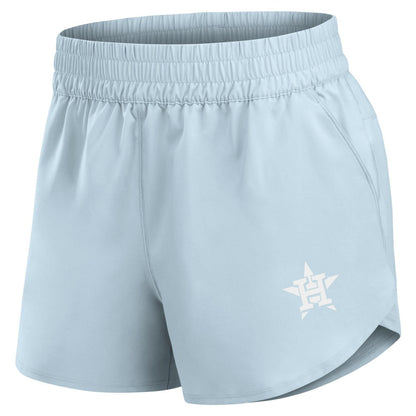 Houston Astros Women's Studio Woven Vibe Shorts - Light Blue