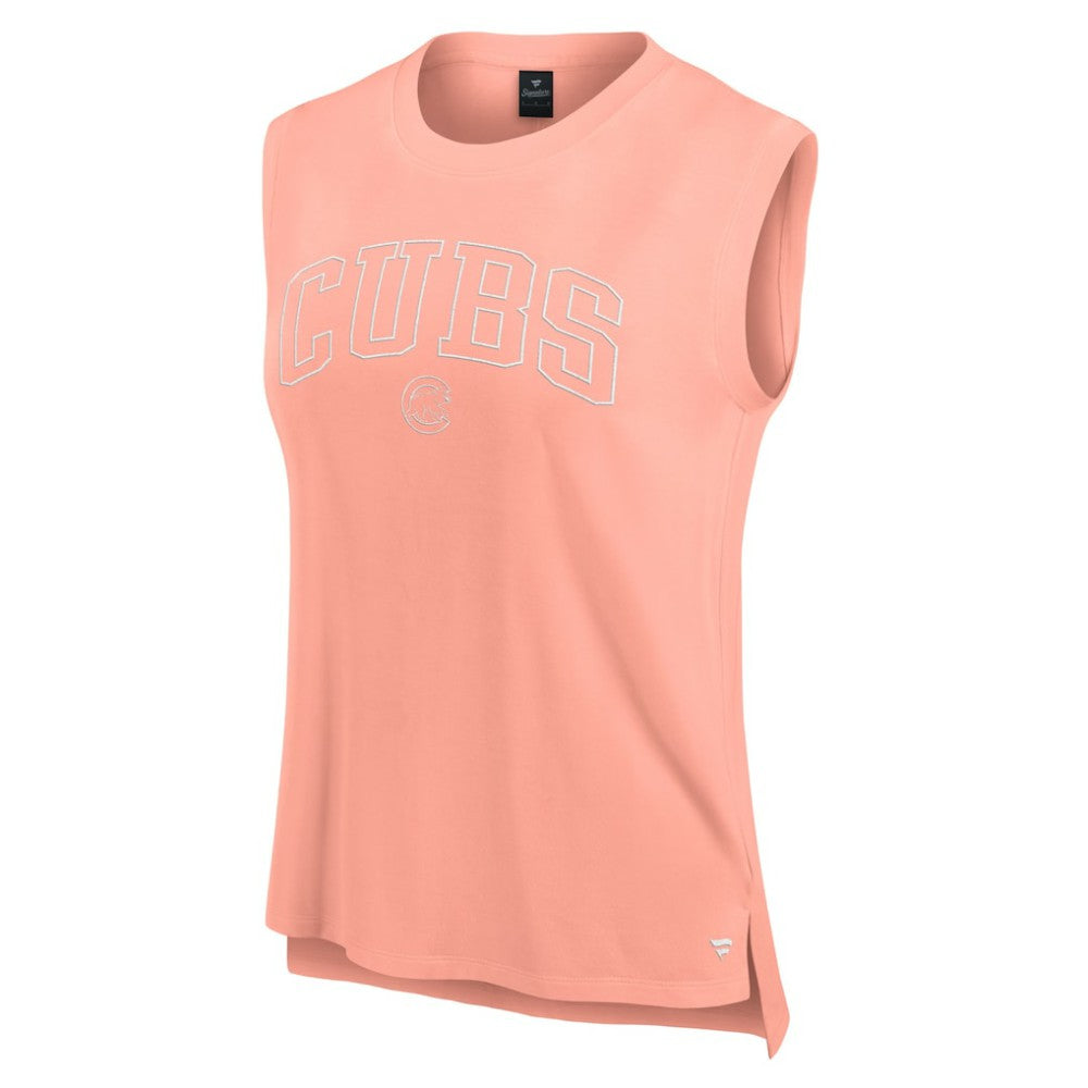 Chicago Cubs Women's Studio Gym Tank Top - Coral