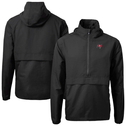 Tampa Bay Buccaneers Cutter & Buck Charter Eco Recycled Anorak Half-Zip Jacket - Black online