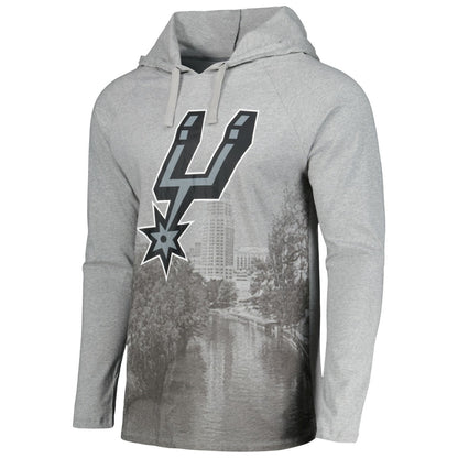 San Antonio Spurs Stadium Essentials Atrium Raglan Long Sleeve Hoodie T-Shirt - Heather Gray sale