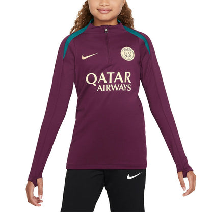 Paris Saint-Germain Youth 2024/25 Strike Drill Quarter-Zip Long Sleeve Performance Training Top - Burgundy | Nike shop