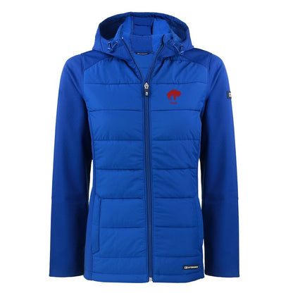 Buffalo Bills Cutter & Buck Women's Throwback Evoke Hybrid Eco Softshell Recycled Full-Zip Hoodie Jacket - Royal outlet