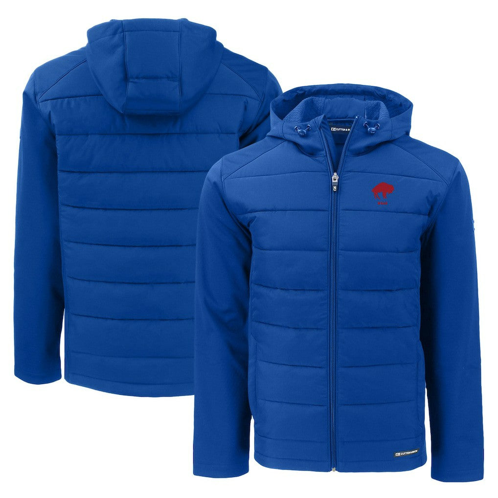 Buffalo Bills Cutter & Buck Throwback Evoke Hybrid Eco Softshell Recycled Full-Zip Hoodie Jacket - Royal outlet