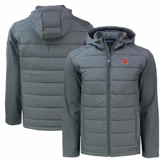 Tampa Bay Buccaneers Cutter & Buck Throwback Evoke Hybrid Eco Softshell Recycled Full-Zip Hoodie Jacket - Gray outlet
