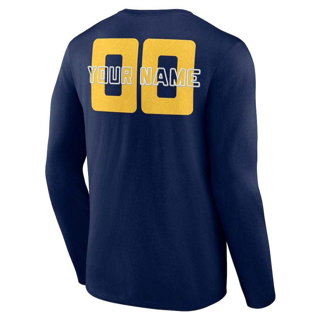 Denver Nuggets Stellar Personalized Name & Number Long Sleeve T-Shirt sale - Navy outlet