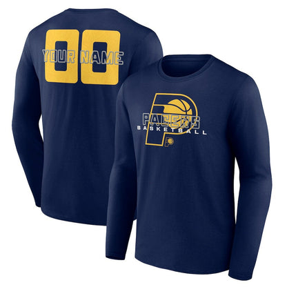 Indiana Pacers Stellar Personalized Name & Number Long Sleeve T-Shirt - Navy for sale