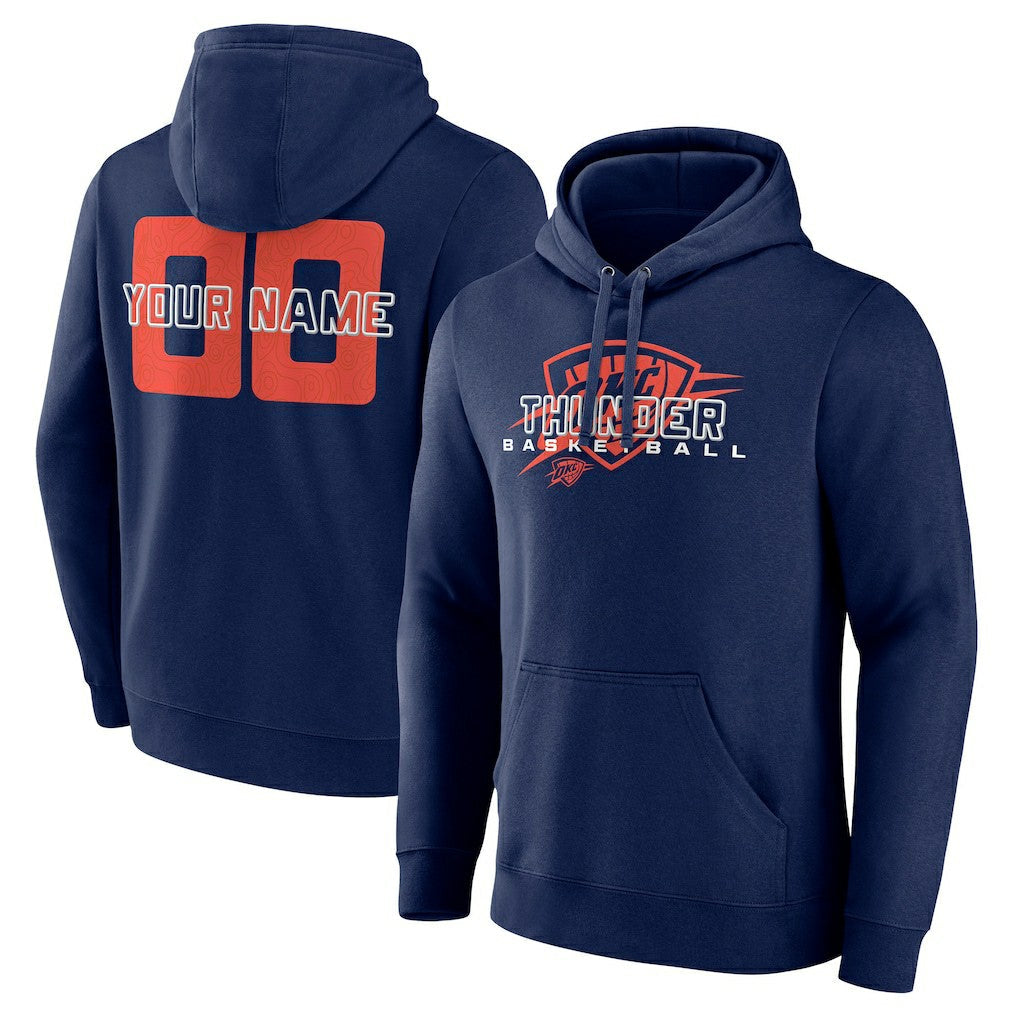 Oklahoma City Thunder Stellar Personalized Name & Number Pullover Hoodie sale - Navy on sale