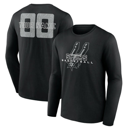 San Antonio Spurs Stellar Personalized Name & Number Long Sleeve T-Shirt - Black cheap
