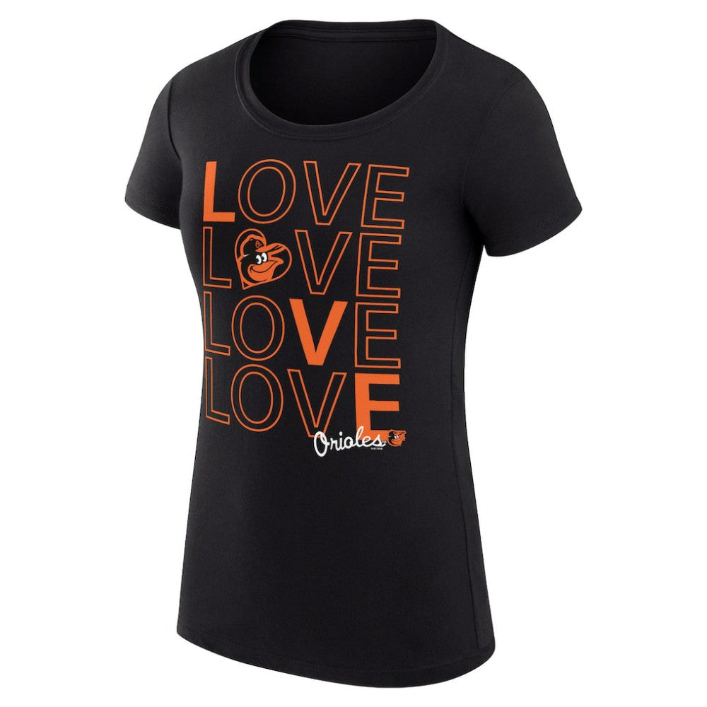 Baltimore Orioles G-III 4Her by Carl Banks Women's Super-Slim Fit Lightweight Love Graphic Team T-Shirt - Black