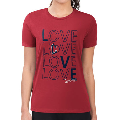 Cleveland Guardians G-III 4Her by Carl Banks Women's Super-Slim Fit Lightweight Love Graphic Team T-Shirt - Red