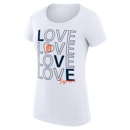 Detroit Tigers G-III 4Her by Carl Banks Women's Super-Slim Fit Lightweight Love Graphic Team T-Shirt - White