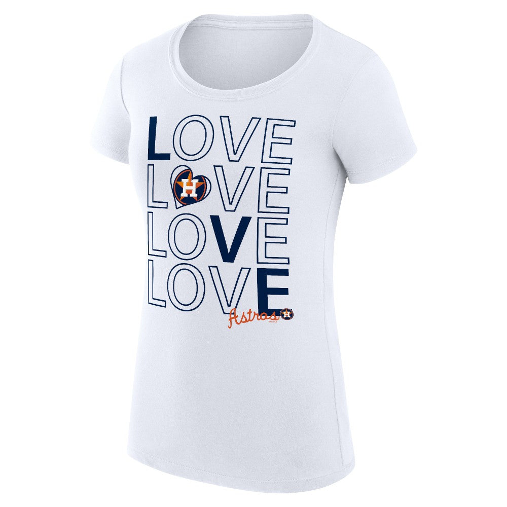 Houston Astros G-III 4Her by Carl Banks Women's Super-Slim Fit Lightweight Love Graphic Team T-Shirt - White