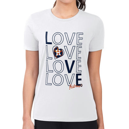 Houston Astros G-III 4Her by Carl Banks Women's Super-Slim Fit Lightweight Love Graphic Team T-Shirt - White