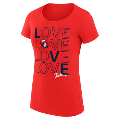 Minnesota Twins G-III 4Her by Carl Banks Women's Super-Slim Fit Lightweight Love Graphic Team T-Shirt - Red