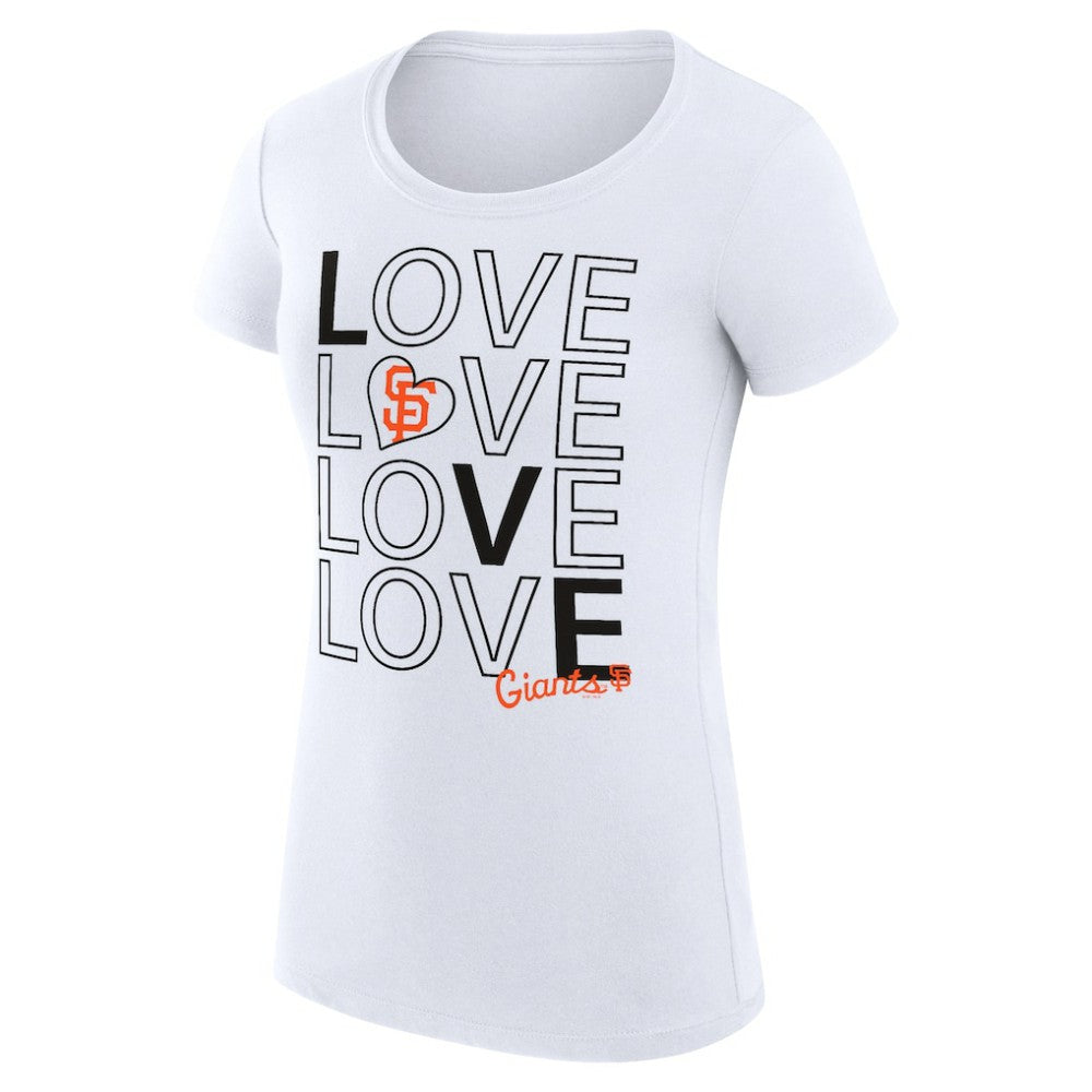 San Francisco Giants G-III 4Her by Carl Banks Women's Super-Slim Fit Lightweight Love Graphic Team T-Shirt - White
