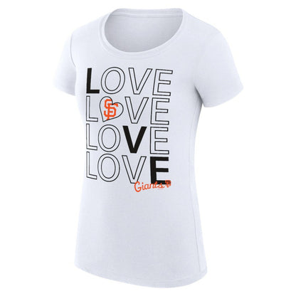 San Francisco Giants G-III 4Her by Carl Banks Women's Super-Slim Fit Lightweight Love Graphic Team T-Shirt - White