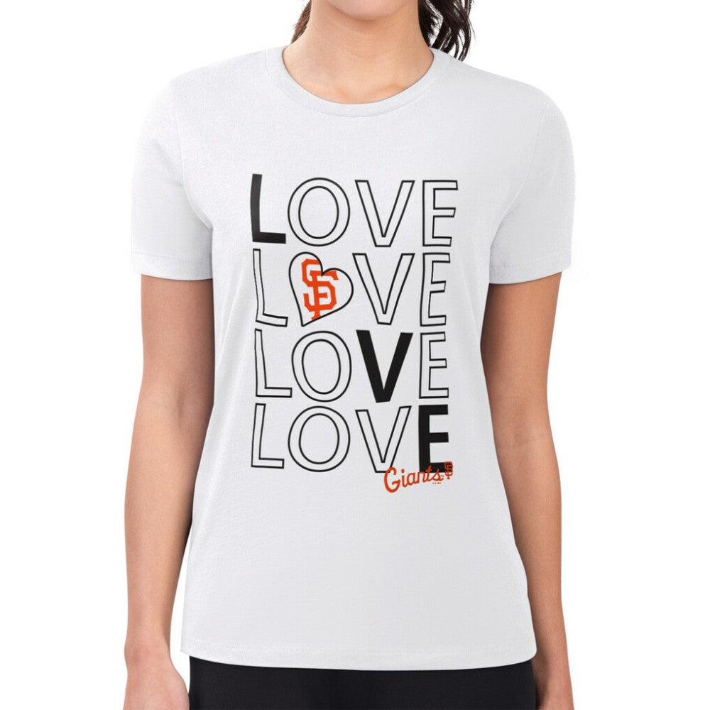 San Francisco Giants G-III 4Her by Carl Banks Women's Super-Slim Fit Lightweight Love Graphic Team T-Shirt - White