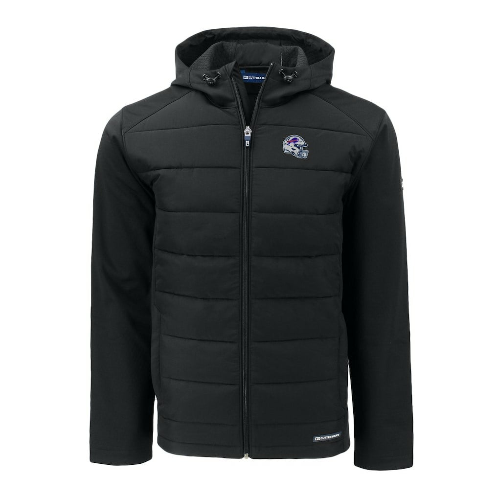 Buffalo Bills Cutter & Buck Helmet Evoke Hybrid Eco Softshell Recycled Full-Zip Hoodie Jacket - Black sale