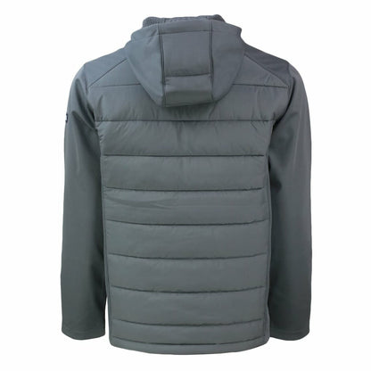 Buffalo Bills Cutter & Buck Helmet Evoke Hybrid Eco Softshell Recycled Full-Zip Hoodie Jacket - Gray on sale