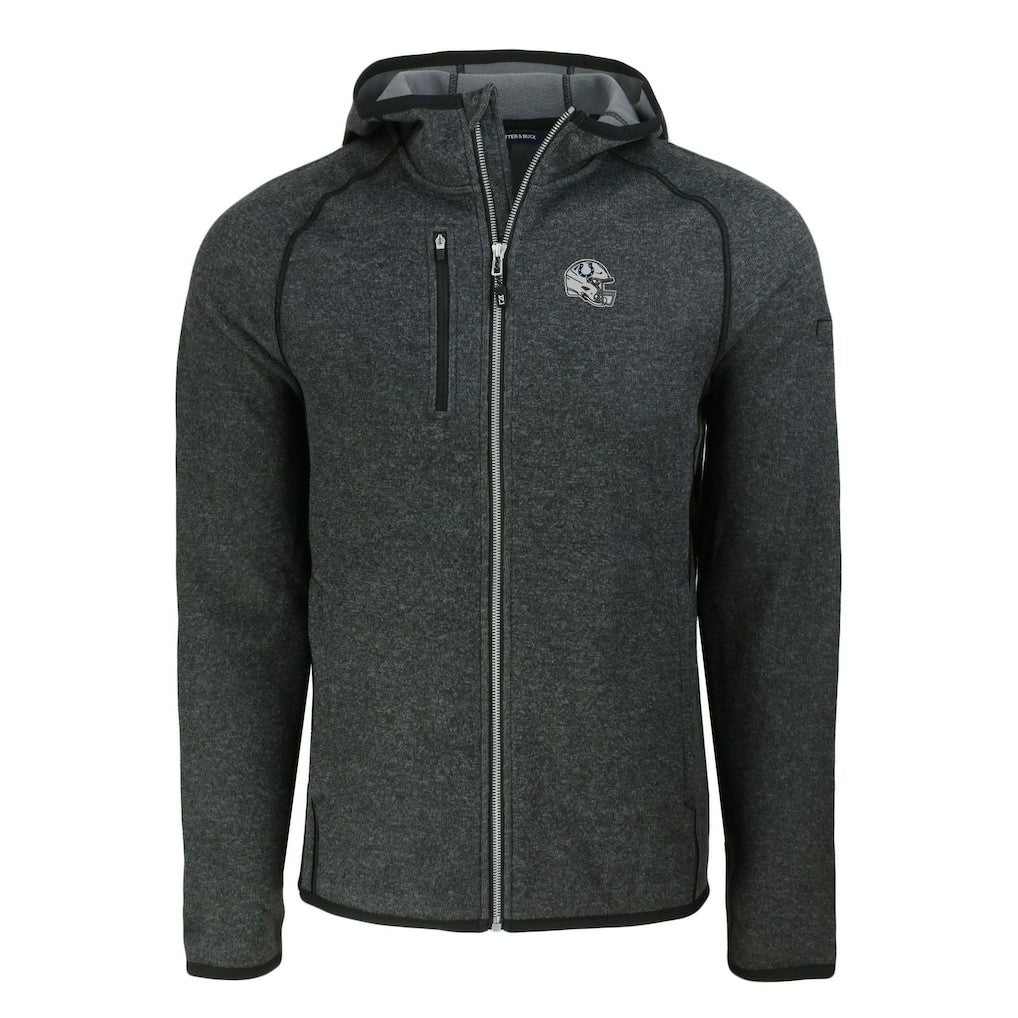 Indianapolis Colts Cutter & Buck Helmet Mainsail Sweater-Knit Full-Zip Hoodie - Heather Charcoal on sale