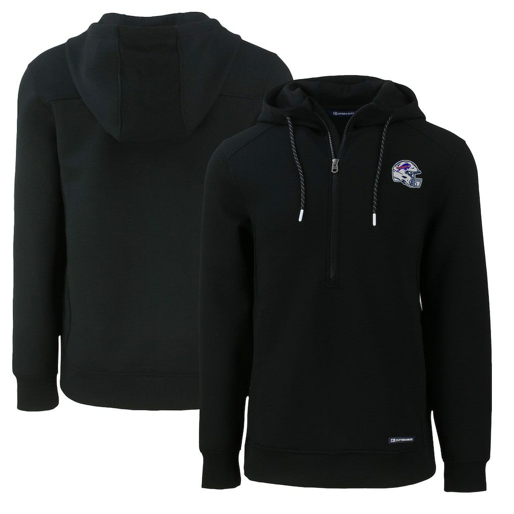 Buffalo Bills Cutter & Buck Helmet Roam Eco Half-Zip Recycled Pullover Hoodie - Black online